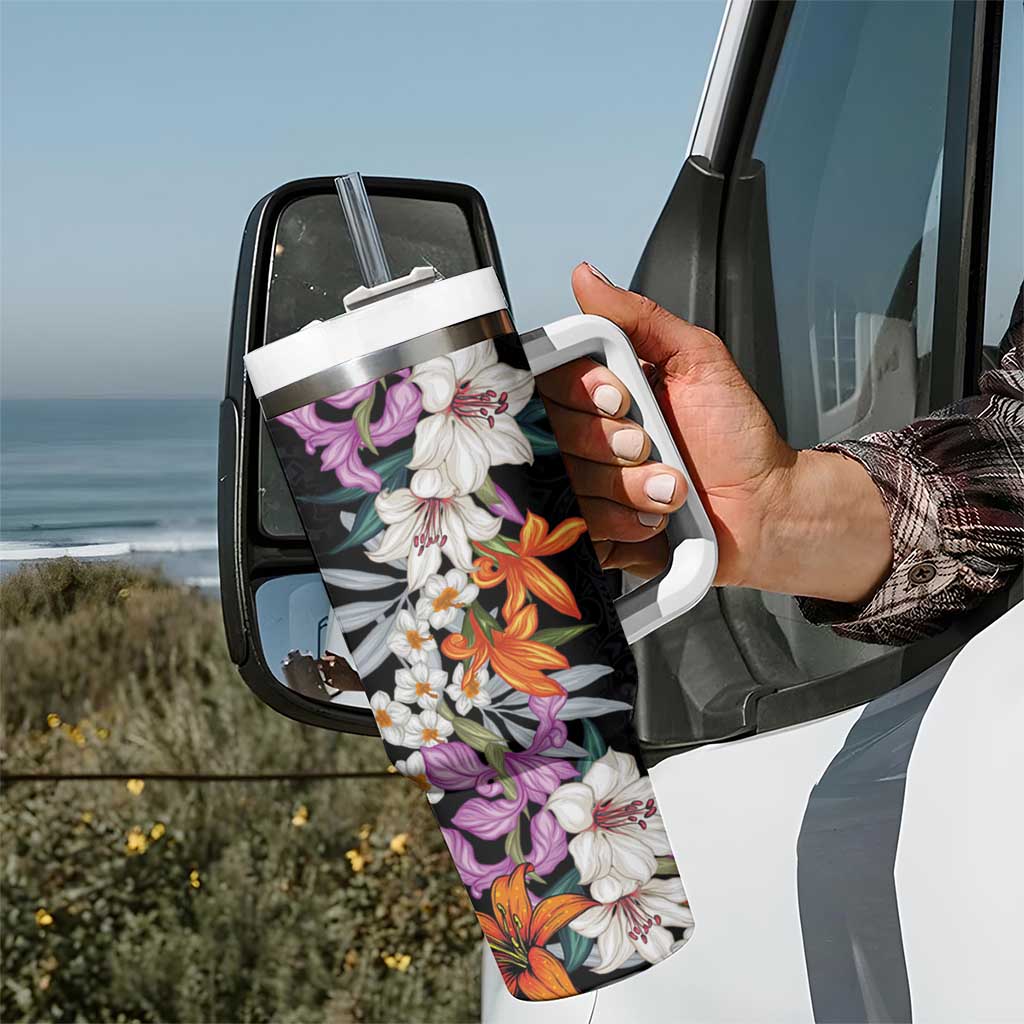 Hawaii Tropical Leaves and Flowers Tribal Polynesian Custom Stanley Cup 40 oz 30 oz Tumbler With HandleTVC2301373 - Image 7