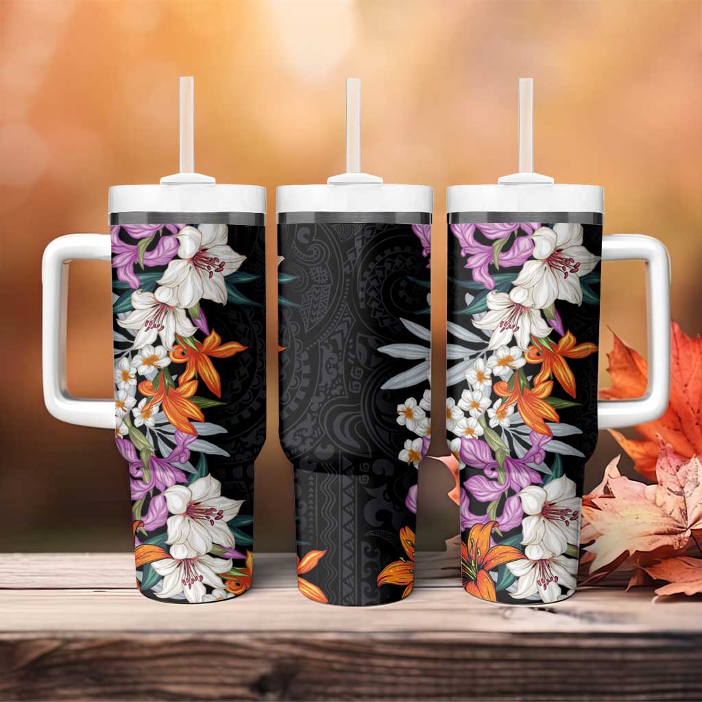 Hawaii Tropical Leaves and Flowers Tribal Polynesian Custom Stanley Cup 40 oz 30 oz Tumbler With HandleTVC2301373 - Image 4