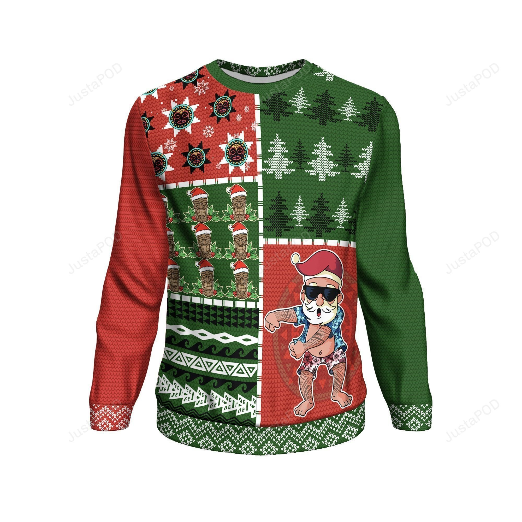 Hawaii Ugly Christmas Sweater Adult 3D Funny Matching for family