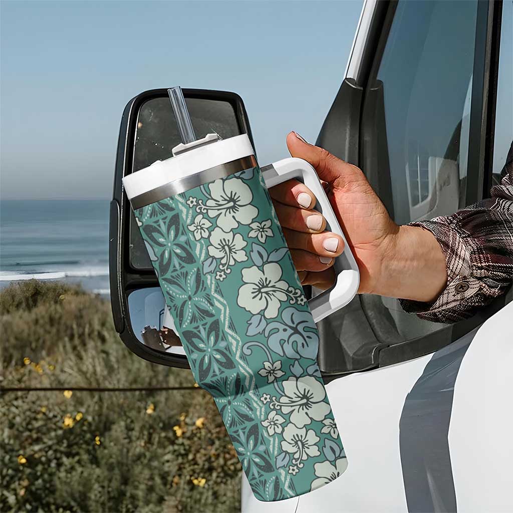 Hawaii Vintage Green Hibiscus Tapa Custom Stanley Cup 40 oz 30 oz Tumbler With HandleTVC2301397 - Image 7
