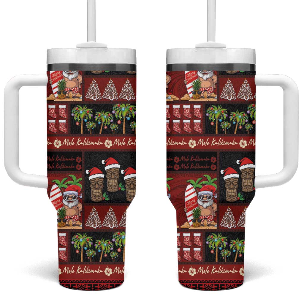 Hawaiian Christmas Mele Kalikimaka Island Holiday Black Red Custom Stanley Cup 40 oz 30 oz Tumbler With HandleTVC2301354