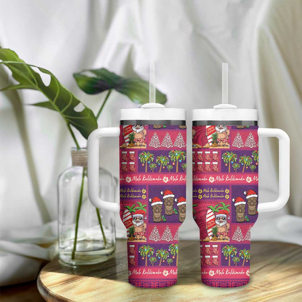 Hawaiian Christmas Mele Kalikimaka Island Holiday Pink Purple Custom Stanley Cup 40 oz 30 oz Tumbler With HandleTVC2301350 - Image 9