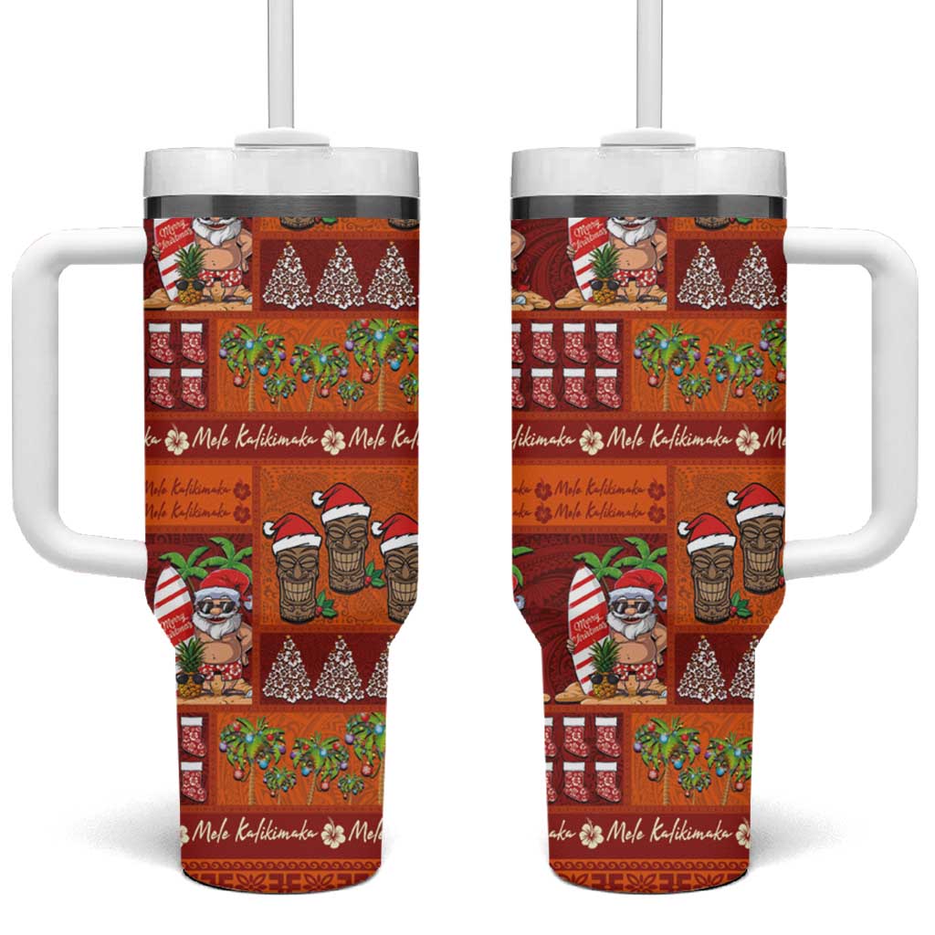 Hawaiian Christmas Mele Kalikimaka Island Holiday Red Orange Custom Stanley Cup 40 oz 30 oz Tumbler With HandleTVC2301355
