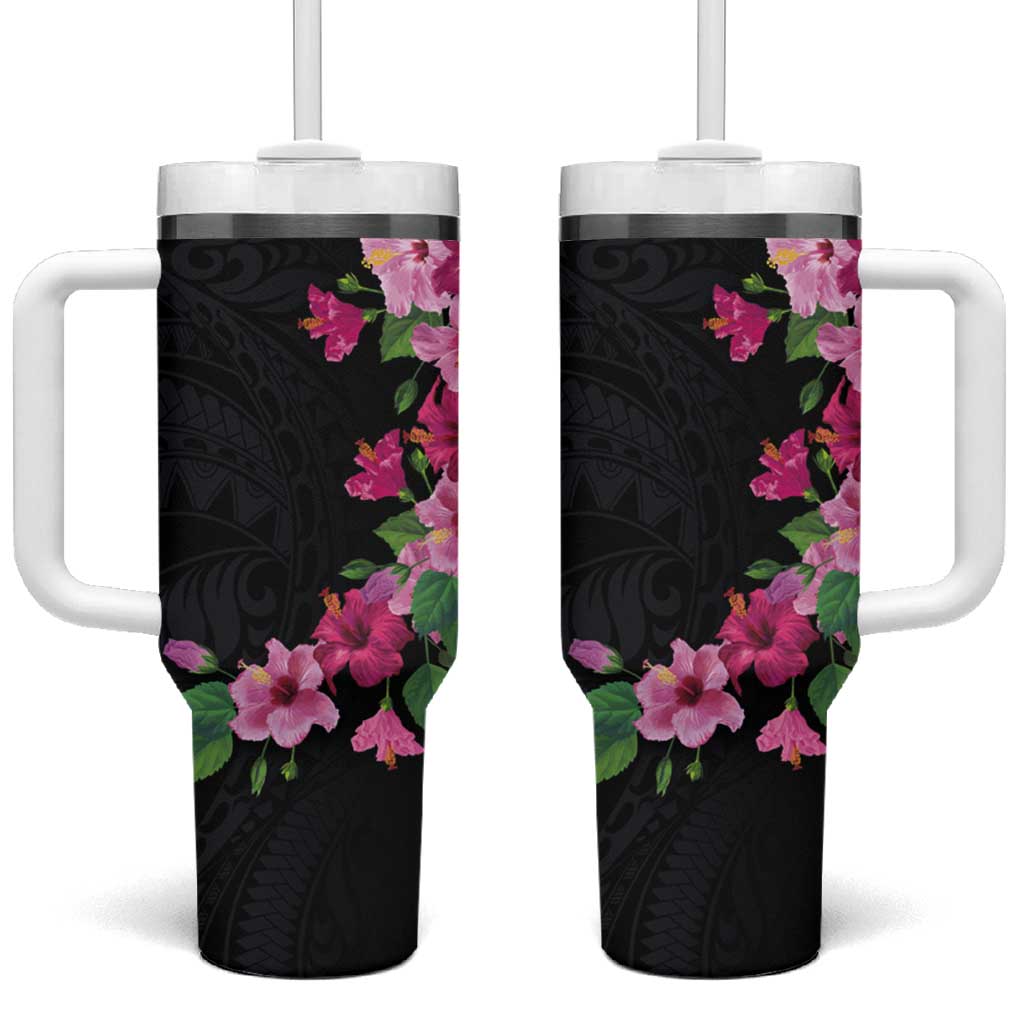 Hawaiian Hibiscus and Art Polynesian Tattoo Custom Stanley Cup 40 oz 30 oz Tumbler With HandleTVC2301265