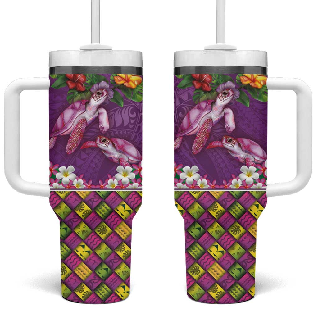 Hawaiian Lei Turtle and Plumeria Custom Stanley Cup 40 oz 30 oz Tumbler With HandleTVC2301264