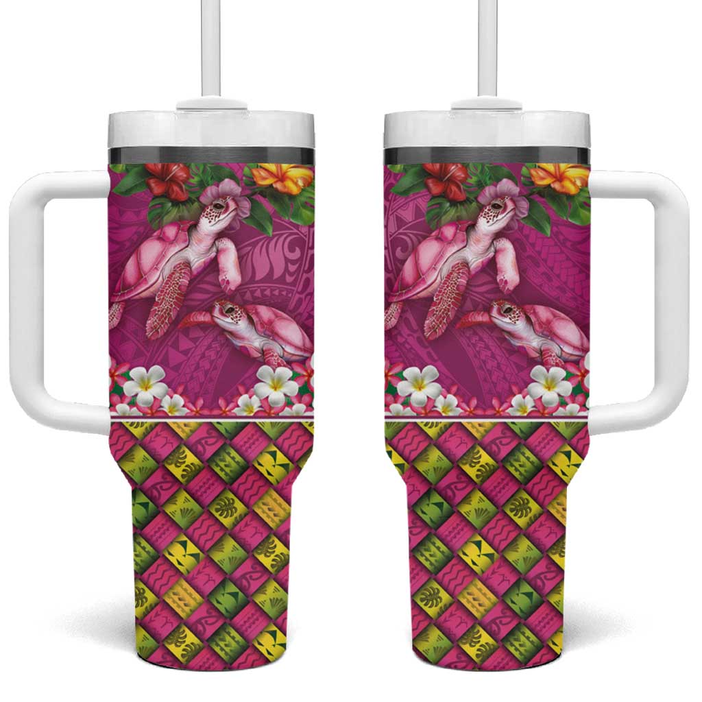 Hawaiian Lei Turtle and Plumeria Custom Stanley Cup 40 oz 30 oz Tumbler With HandleTVC2301264