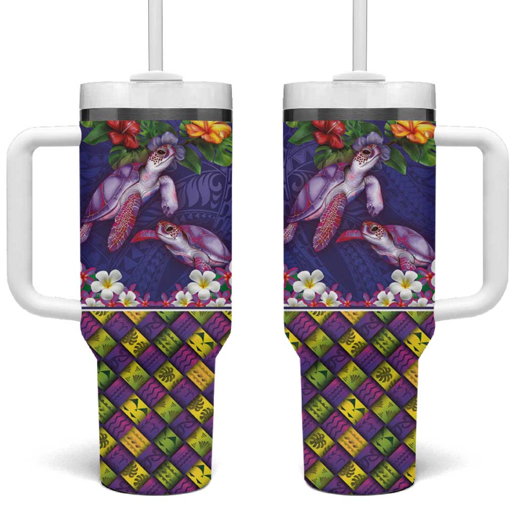 Hawaiian Lei Turtle and Plumeria Custom Stanley Cup 40 oz 30 oz Tumbler With HandleTVC2301264
