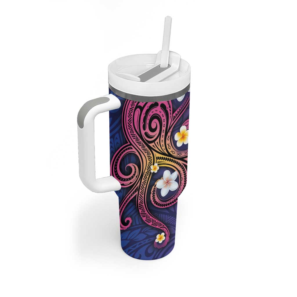 Hawaiian Octopus Tattoo and Frangipani Custom Stanley Cup 40 oz 30 oz Tumbler With HandleTVC2301391 - Image 2