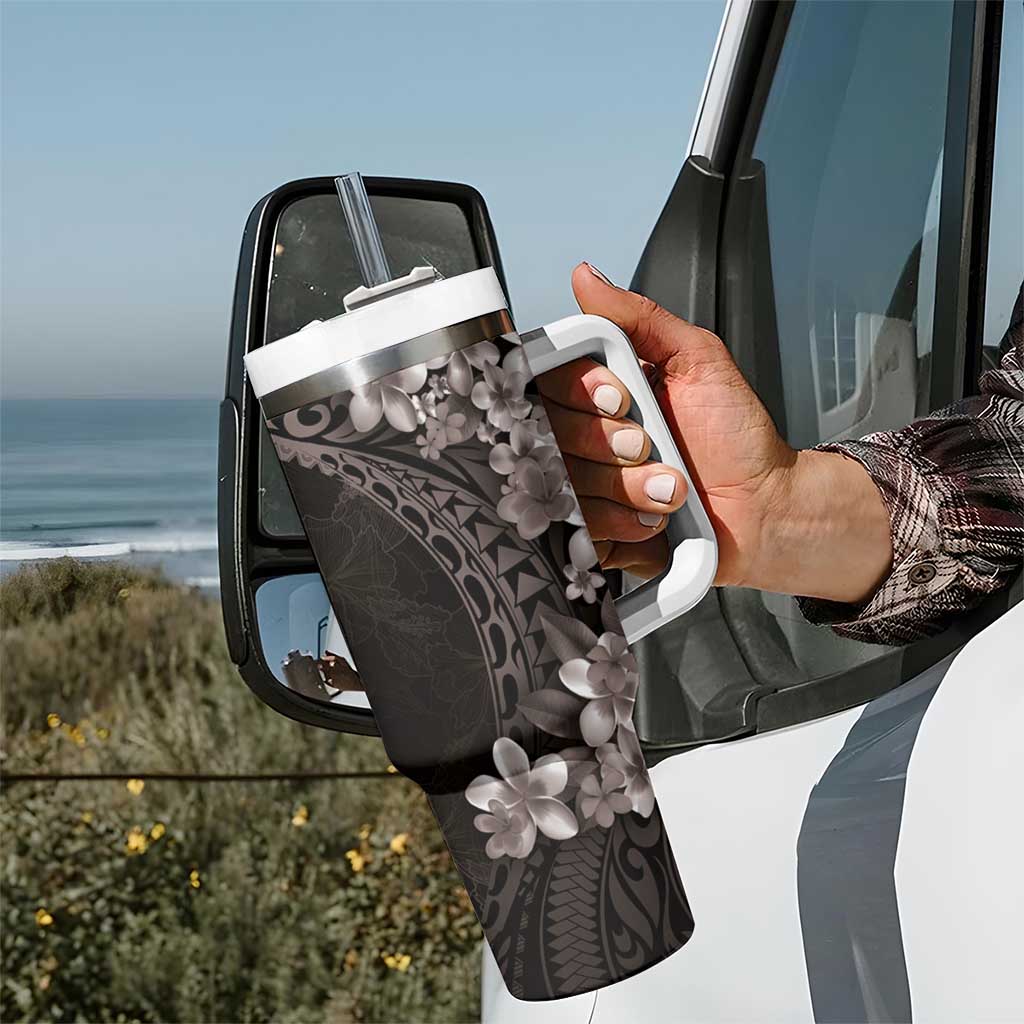 Hawaiian Plumeria-Polynesian Art Tattoo Grayscale Color Custom Stanley Cup 40 oz 30 oz Tumbler With HandleTVC2301260 - Image 7