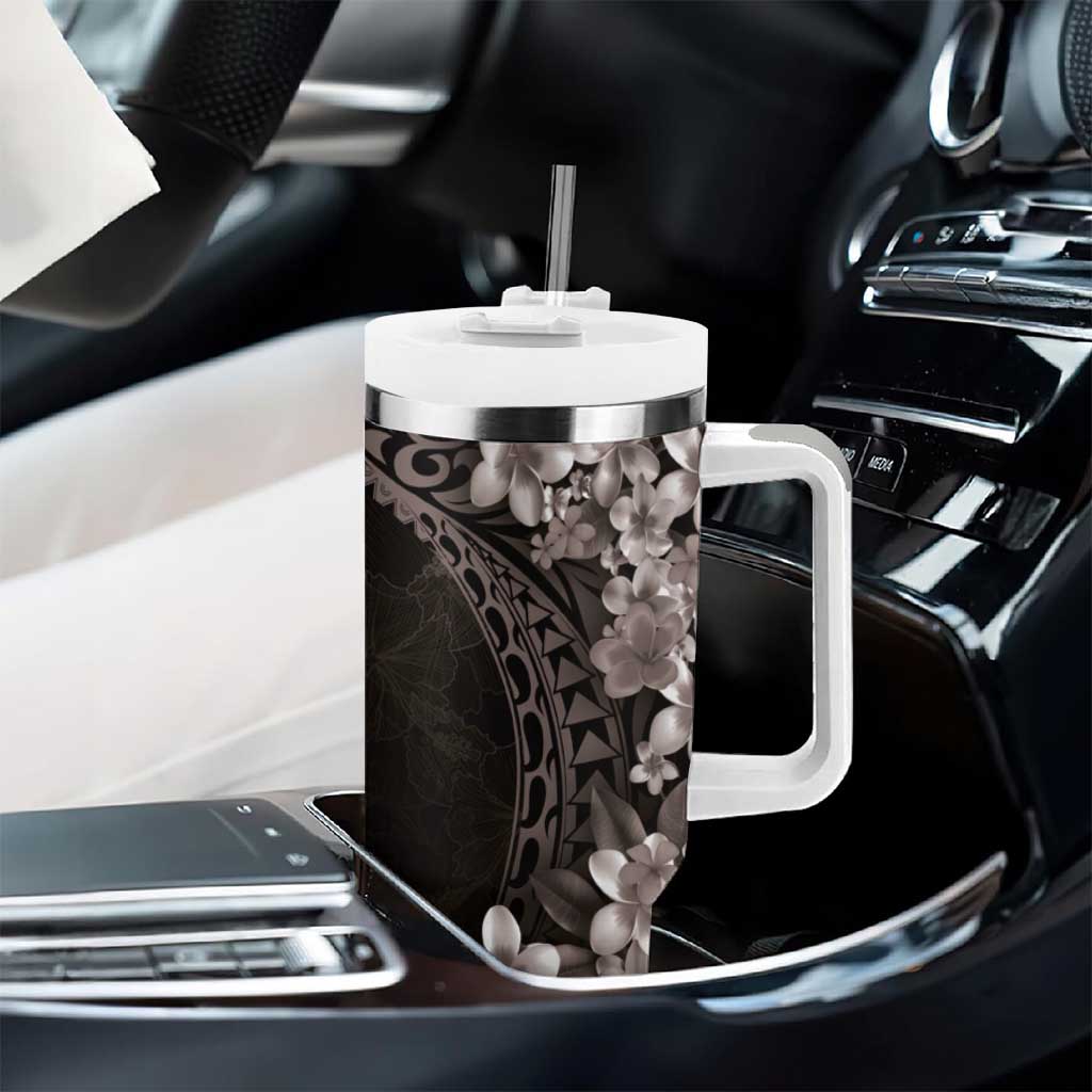 Hawaiian Plumeria-Polynesian Art Tattoo Grayscale Color Custom Stanley Cup 40 oz 30 oz Tumbler With HandleTVC2301260 - Image 8