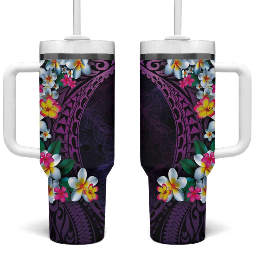 Hawaiian Plumeria-Polynesian Art Tattoo Mauve Color Custom Stanley Cup 40 oz 30 oz Tumbler With HandleTVC2301260