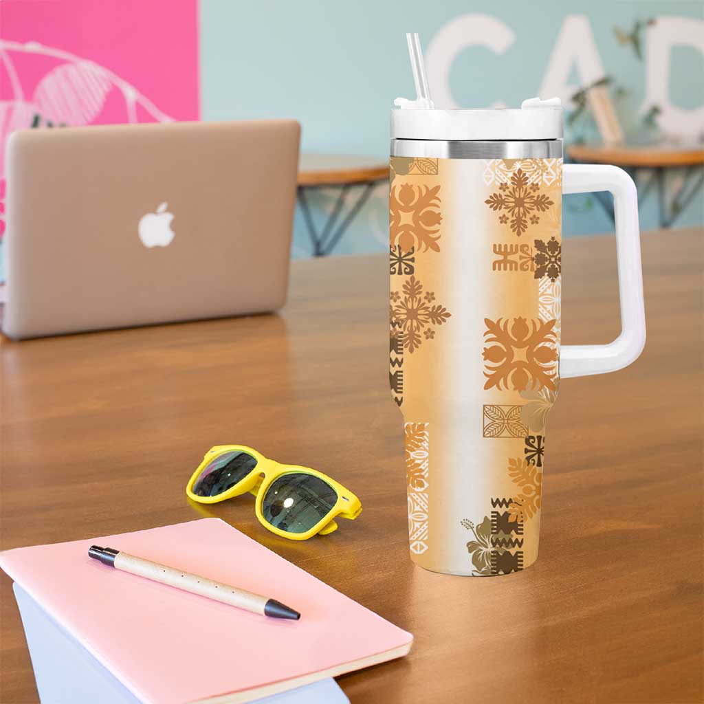 Hawaiian Quilt Vintage Brown Custom Stanley Cup 40 oz 30 oz Tumbler With HandleTVC2301399 - Image 5