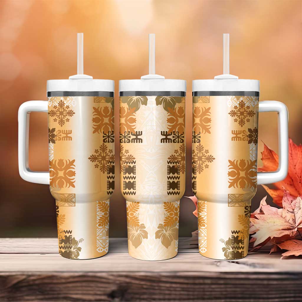 Hawaiian Quilt Vintage Brown Custom Stanley Cup 40 oz 30 oz Tumbler With HandleTVC2301399 - Image 4