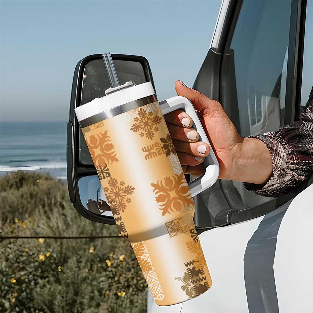 Hawaiian Quilt Vintage Brown Custom Stanley Cup 40 oz 30 oz Tumbler With HandleTVC2301399 - Image 7