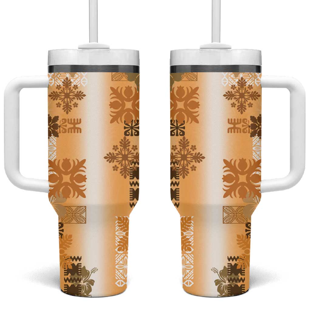 Hawaiian Quilt Vintage Brown Custom Stanley Cup 40 oz 30 oz Tumbler With HandleTVC2301399