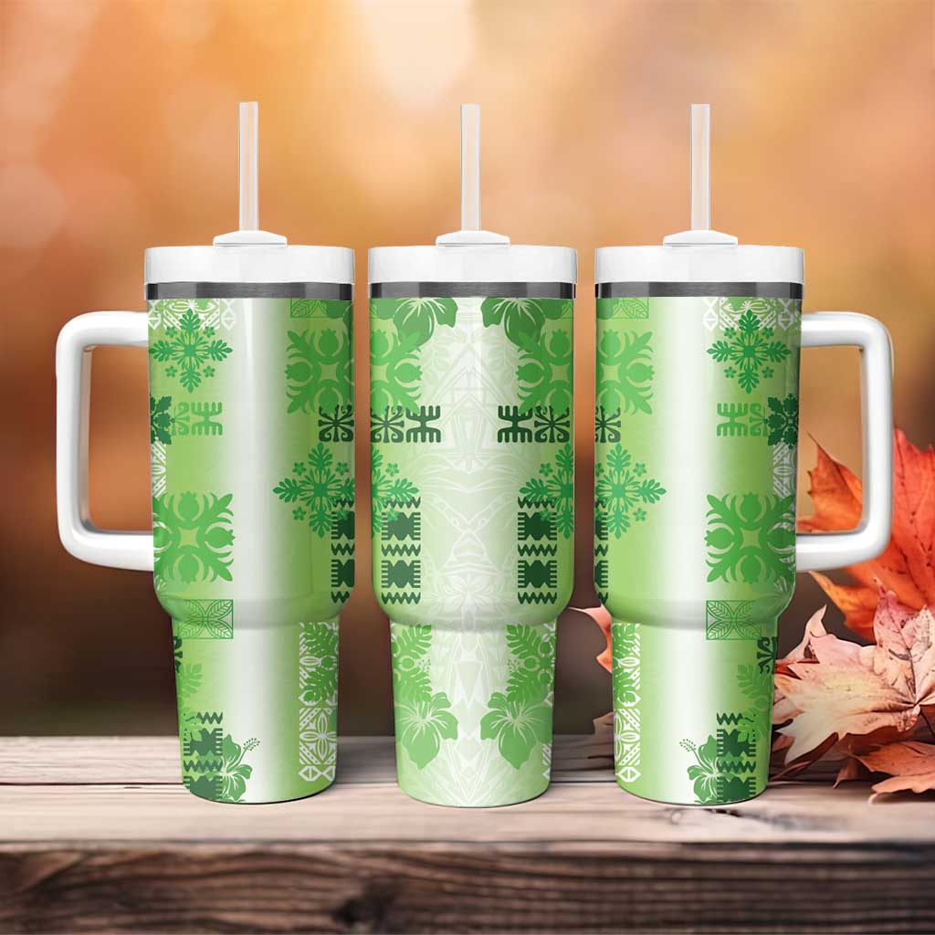 Hawaiian Quilt Vintage Green Custom Stanley Cup 40 oz 30 oz Tumbler With HandleTVC2301402 - Image 4