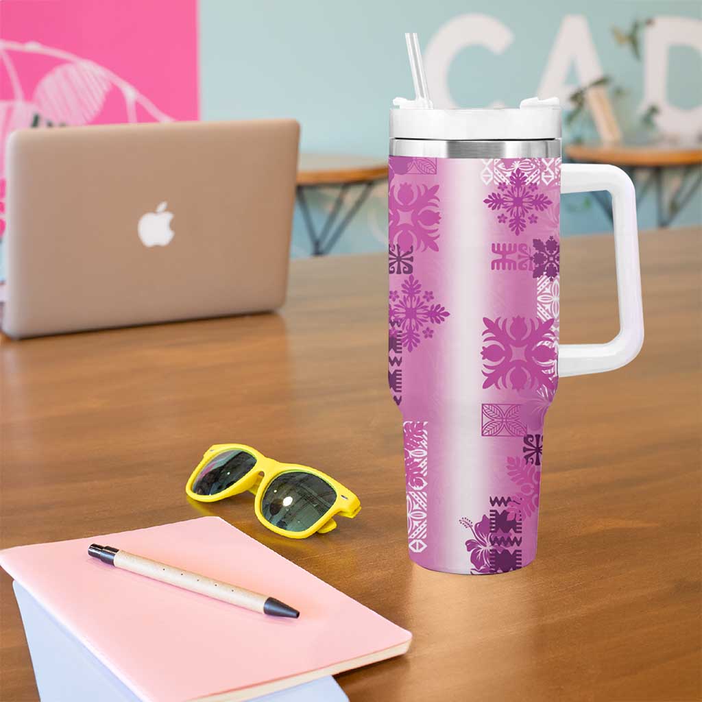 Hawaiian Quilt Vintage Pink Custom Stanley Cup 40 oz 30 oz Tumbler With HandleTVC2301403 - Image 5