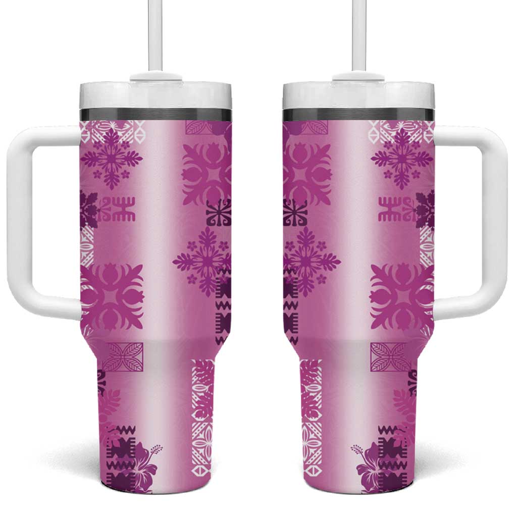 Hawaiian Quilt Vintage Pink Custom Stanley Cup 40 oz 30 oz Tumbler With HandleTVC2301403
