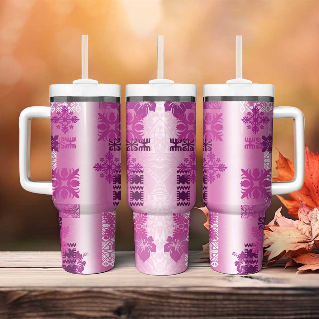 Hawaiian Quilt Vintage Pink Custom Stanley Cup 40 oz 30 oz Tumbler With HandleTVC2301403 - Image 4