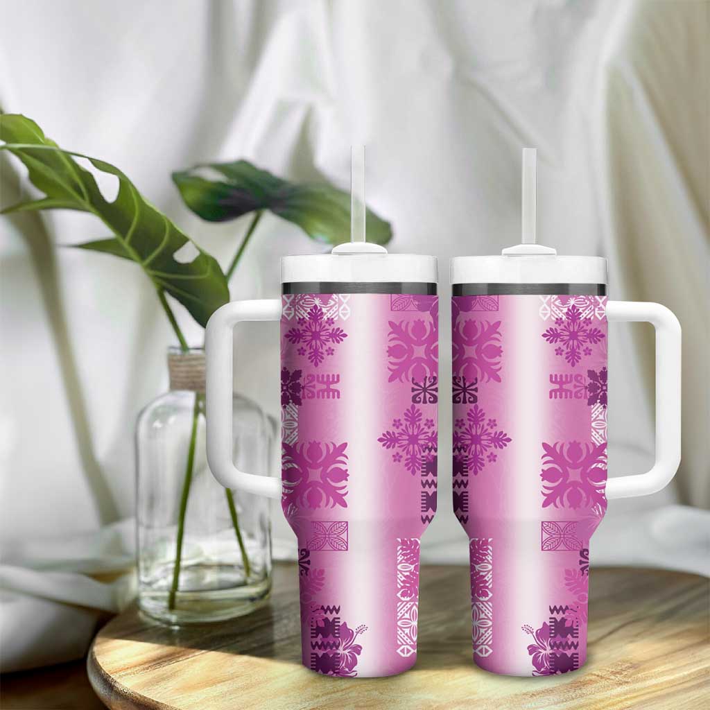 Hawaiian Quilt Vintage Pink Custom Stanley Cup 40 oz 30 oz Tumbler With HandleTVC2301403 - Image 9