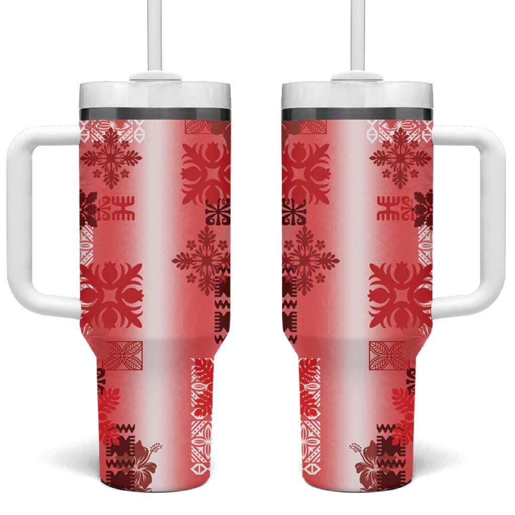 Hawaiian Quilt Vintage Red Custom Stanley Cup 40 oz 30 oz Tumbler With HandleTVC2301401