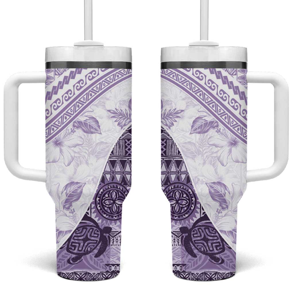 Hawaiian Tapa Traditional Vintage Violet Custom Stanley Cup 40 oz 30 oz Tumbler With HandleTVC2301391
