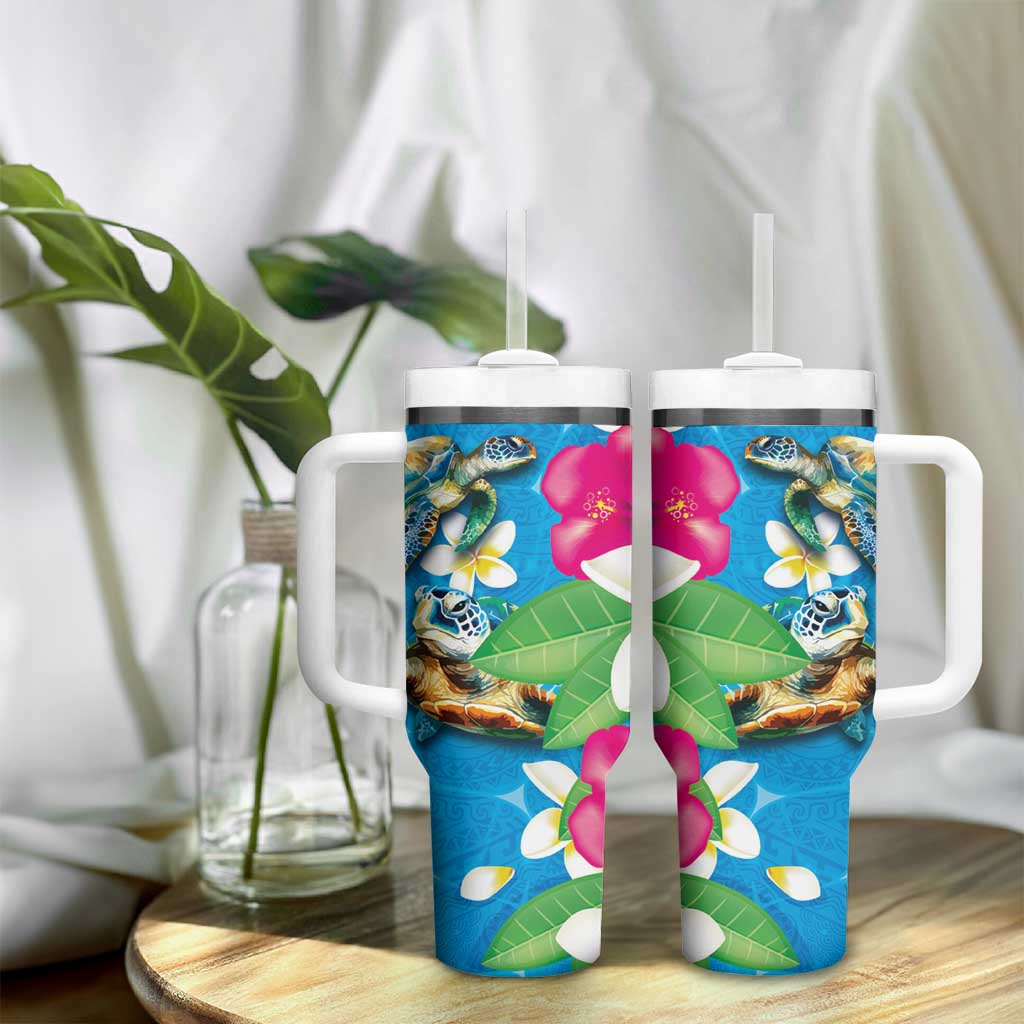 Hawaiian Tropical Flower and Honu Under Blue Water Custom Stanley Cup 40 oz 30 oz Tumbler With HandleTVC2301379 - Image 9