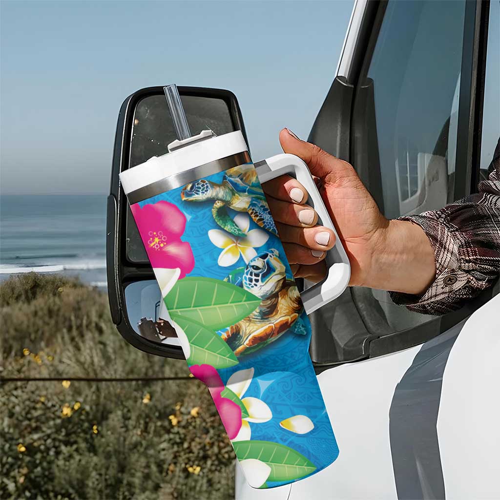 Hawaiian Tropical Flower and Honu Under Blue Water Custom Stanley Cup 40 oz 30 oz Tumbler With HandleTVC2301379 - Image 7