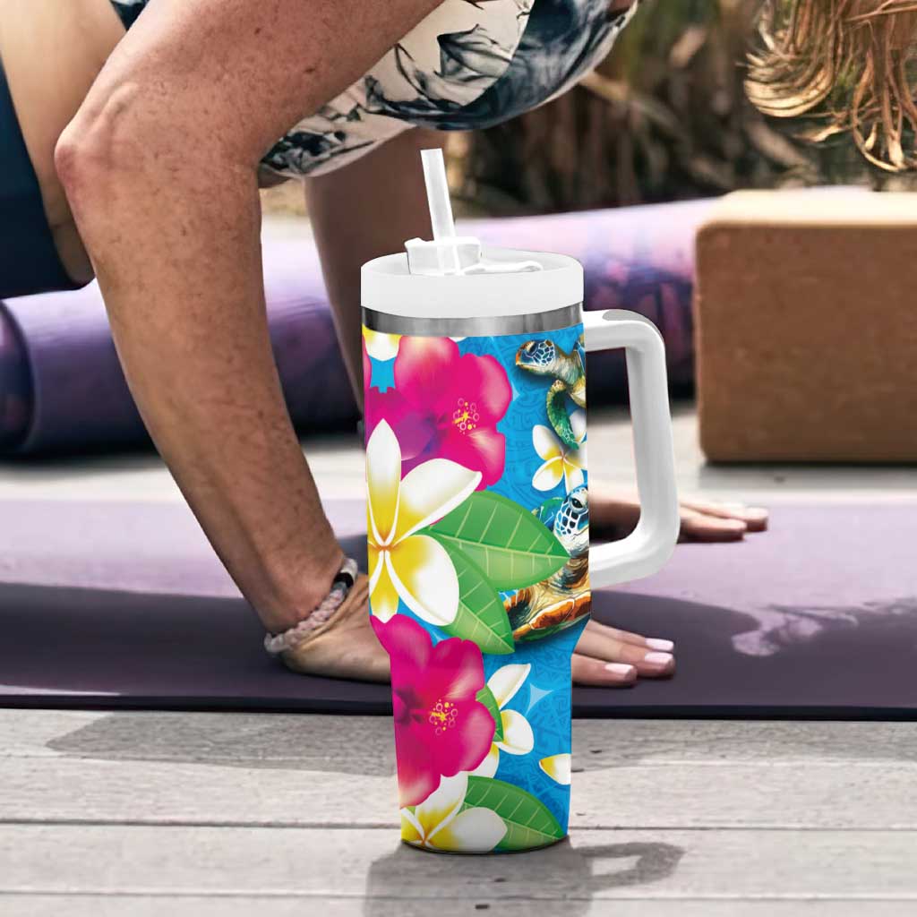 Hawaiian Tropical Flower and Honu Under Blue Water Custom Stanley Cup 40 oz 30 oz Tumbler With HandleTVC2301379 - Image 6