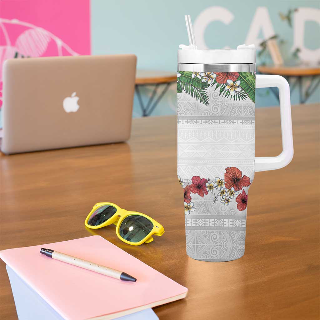 Hawaiian Tropical Flowers and Tribal Polynesian Tattoo Custom Stanley Cup 40 oz 30 oz Tumbler With HandleTVC2301399 - Image 5
