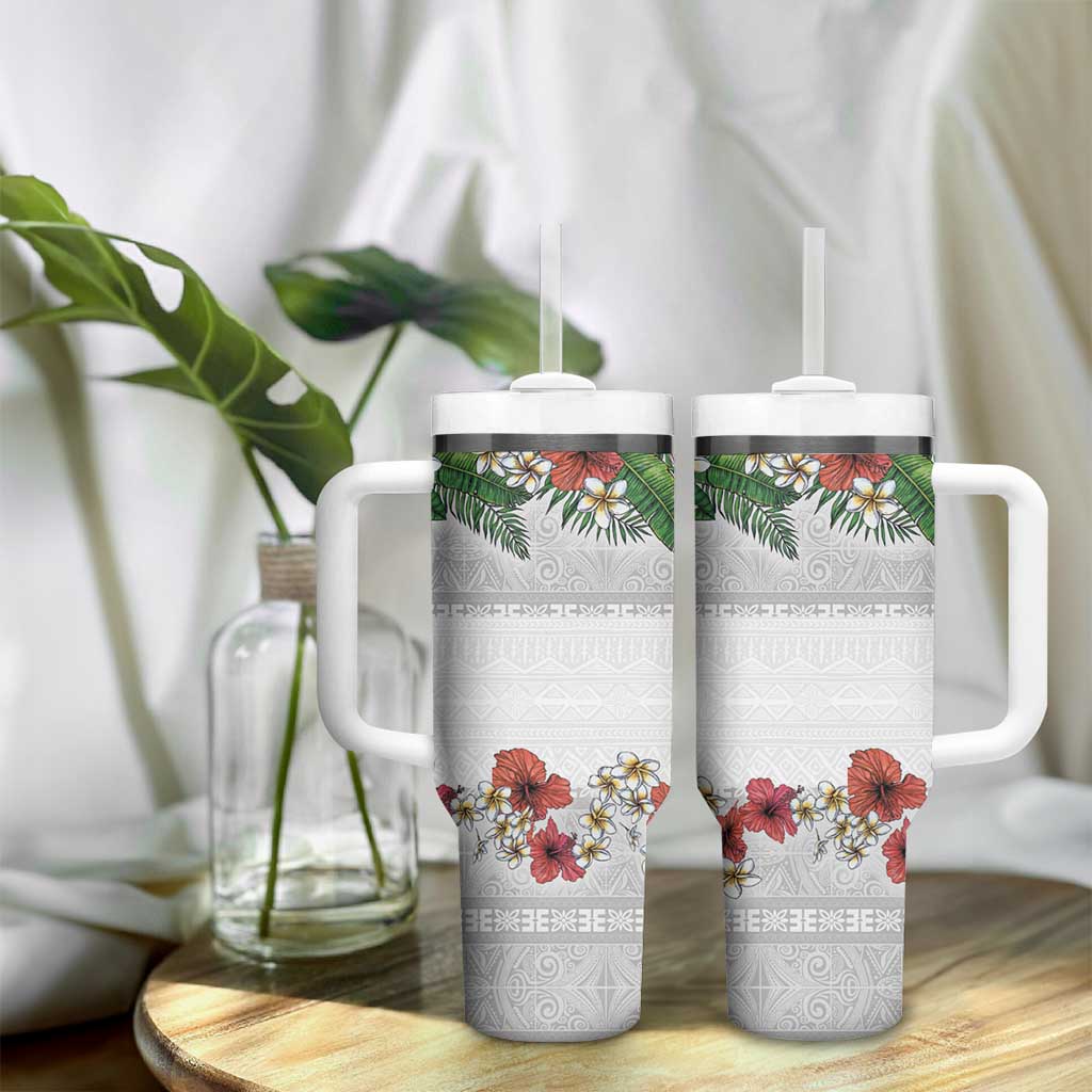 Hawaiian Tropical Flowers and Tribal Polynesian Tattoo Custom Stanley Cup 40 oz 30 oz Tumbler With HandleTVC2301399 - Image 9