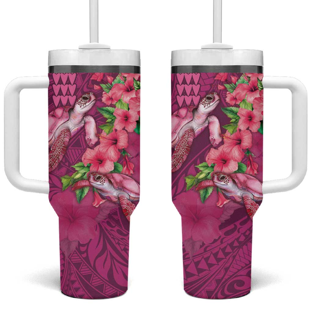 Hawaiian Turtle Love Sweet Hibiscus and Kakau Rose Color Custom Stanley Cup 40 oz 30 oz Tumbler With HandleTVC2301348