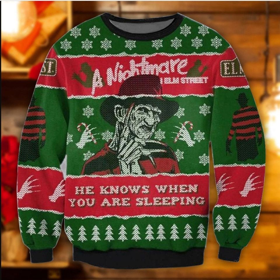 He Knows When You Are Sleeping Ugly Christmas Sweater