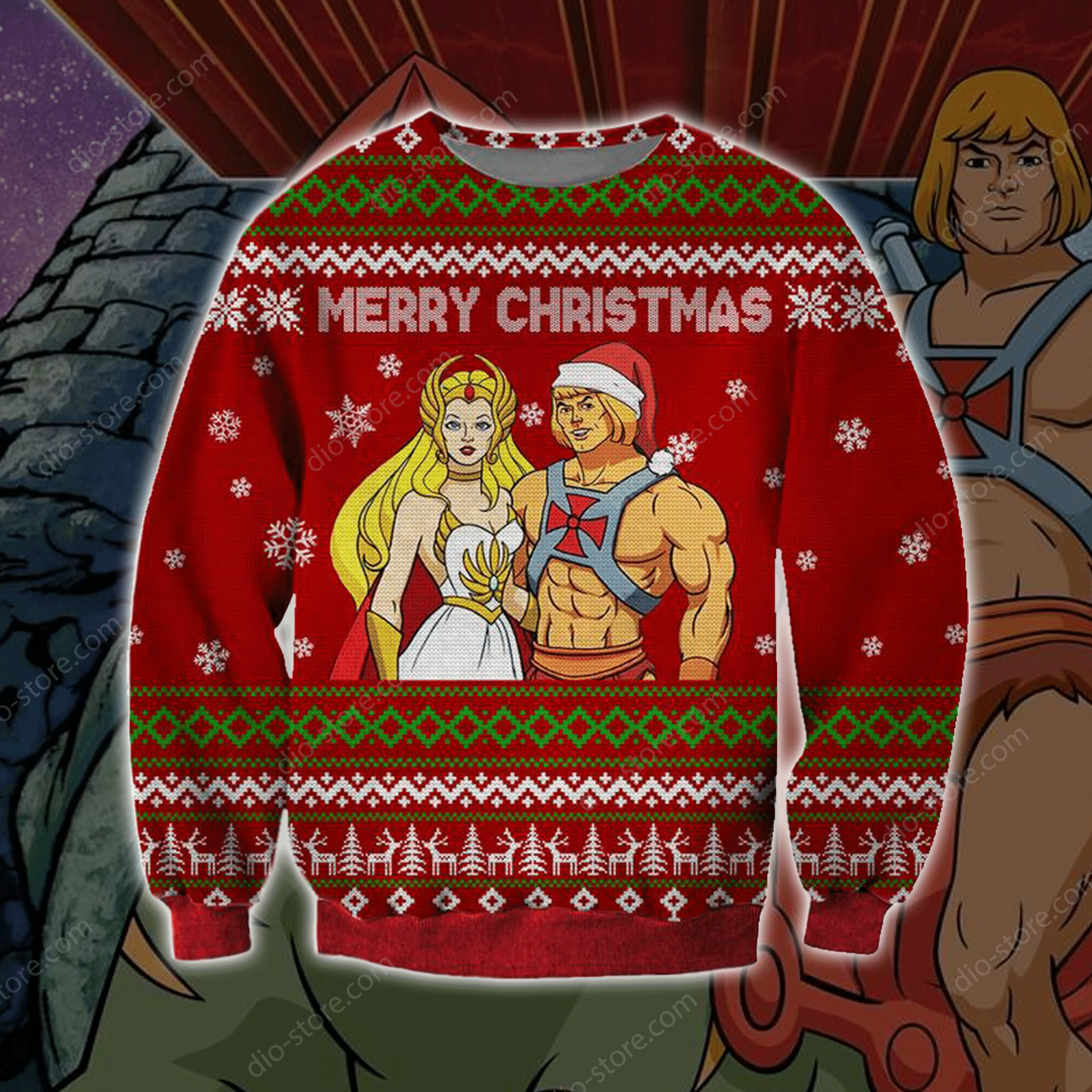 He-Man & She-Ra Knitting Pattern 3D Print Ugly Christmas Sweater Adult 3D Funny Matching for family
