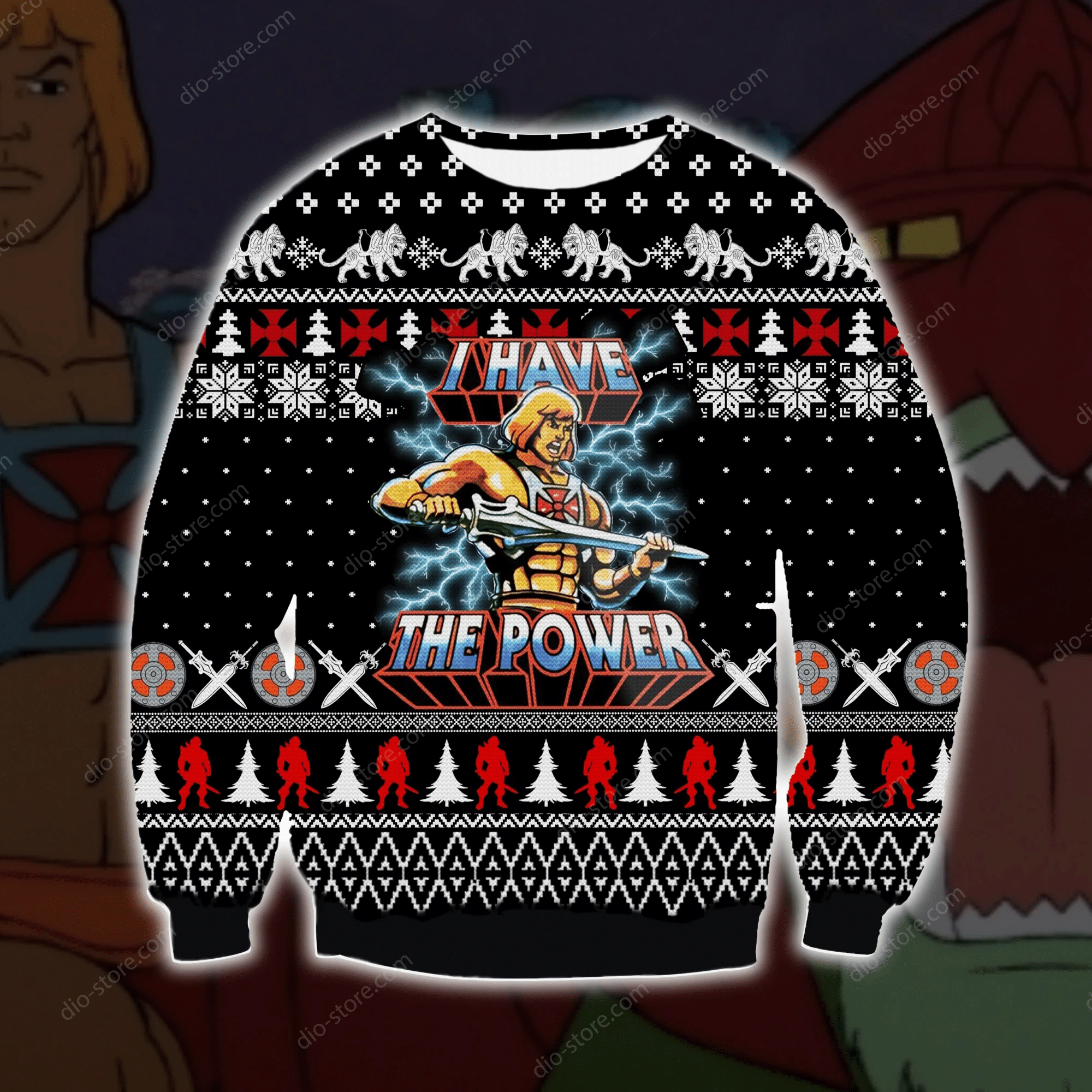 He-Man Knitting Pattern 3D Print Ugly Christmas Sweater Adult 3D Funny Matching for family