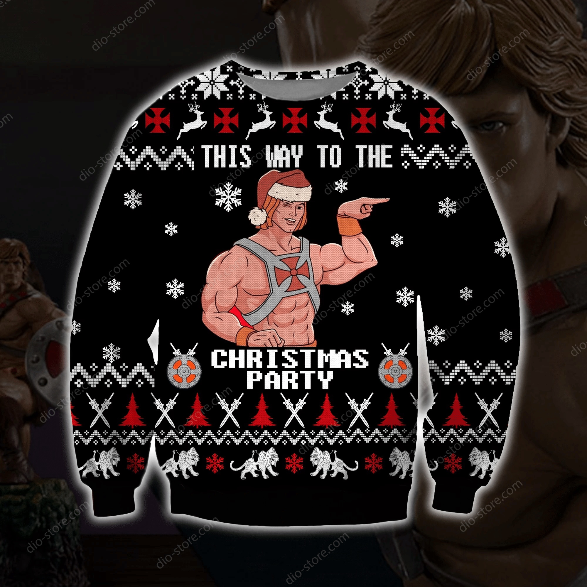He-Man Knitting Pattern 3D Print Ugly Christmas Sweater Adult 3D Funny Matching for family