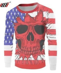 Header Skull Ugly Christmas Sweater Adult 3D Funny Matching for family