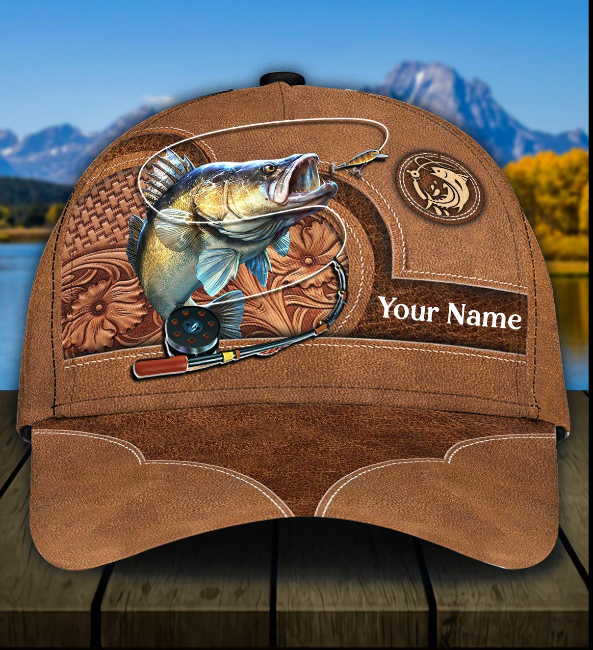 Heart Personalized Fishing Classic Cap, Personalized Gift for Fishing Lovers Trucker Hats Custom Hats Gifts For Men & Women