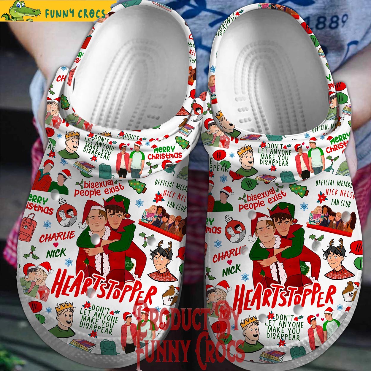 Heartstopper TV Series Christmas Crocs Crocband Clogs Shoes Comfortable For Men Women and Kids