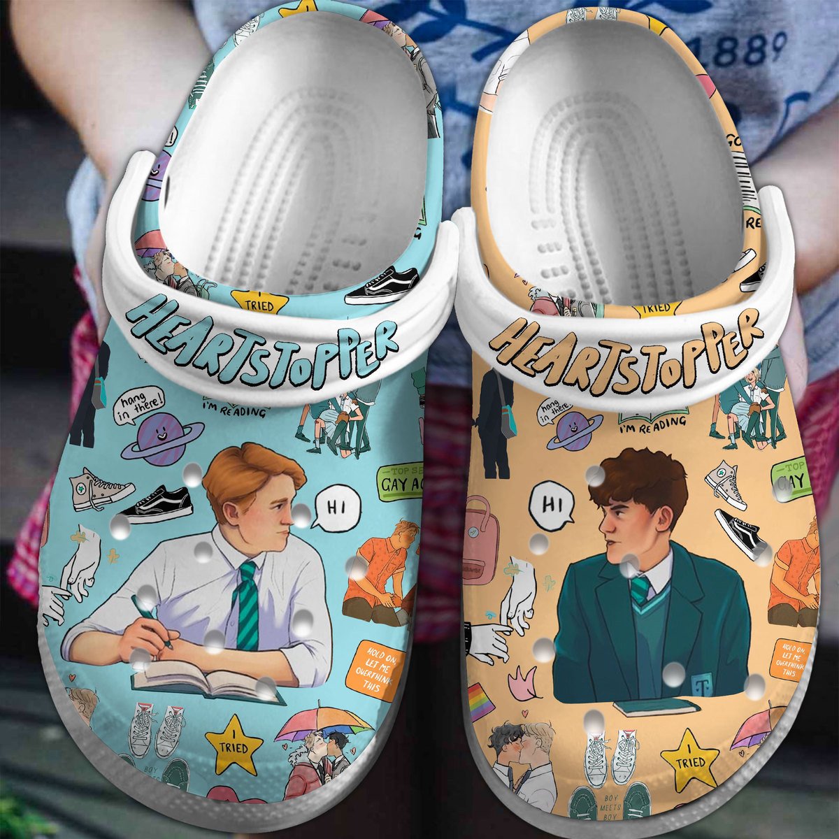 Heartstopper TV Series Crocs Crocband Clogs Shoes Comfortable For Men Women and Kids