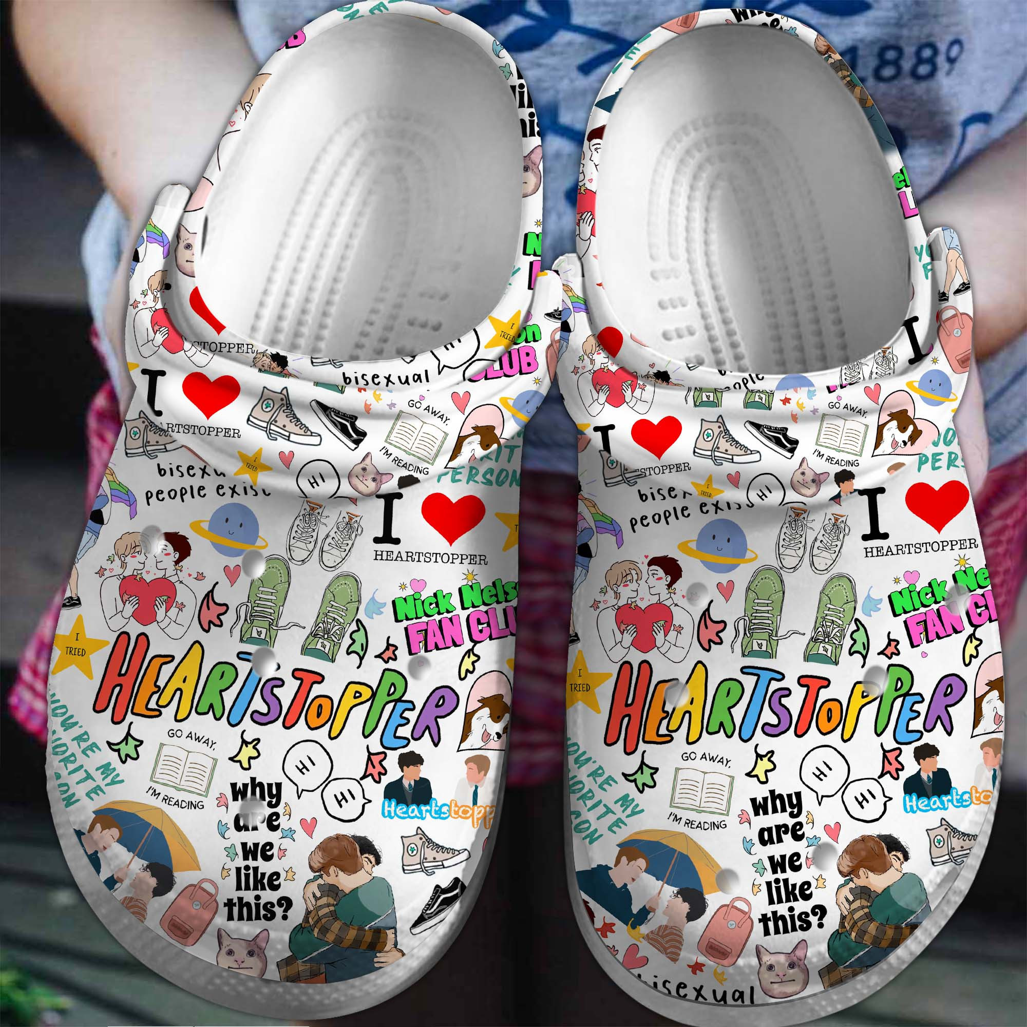 Heartstopper TV Series Crocs Crocband Clogs Shoes Comfortable For Men Women and Kids