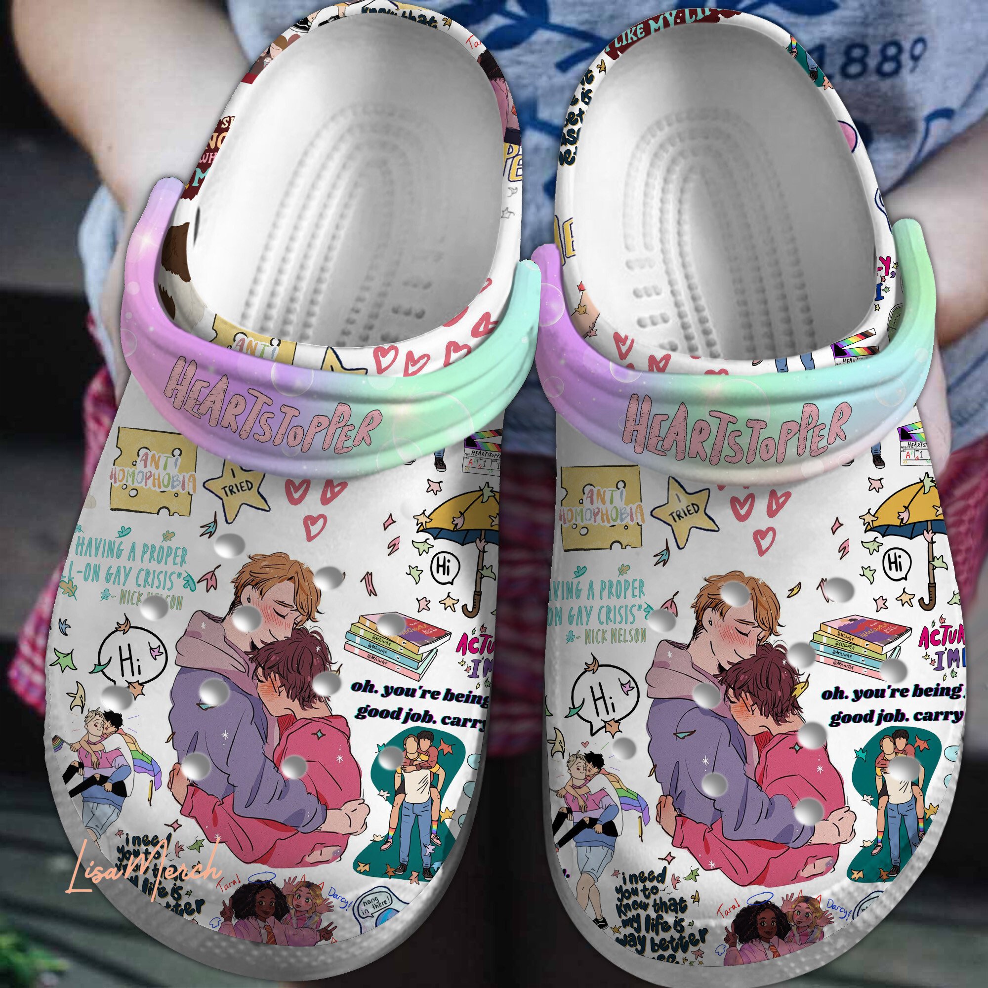 Heartstopper TV Series Crocs Crocband Clogs Shoes Comfortable For Men Women and Kids