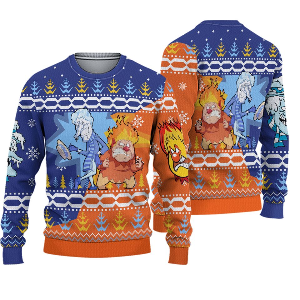 Heat And Snow Miser The Year Without A Santa Claus Ugly Christmas Sweater