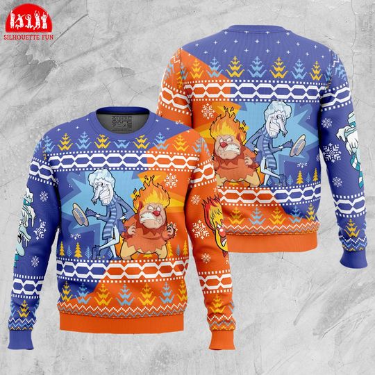 Heat and Snow Miser Ugly Sweatshirt, The Year Without a Santa Claus Ugly Christmas Shirt - Image 4
