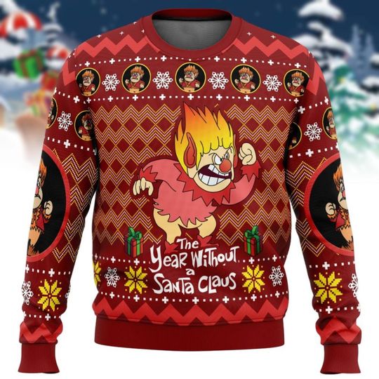 Heat Miser Ugly Christmas Sweater, A Miser Brothers' Christmas Movie - Image 7