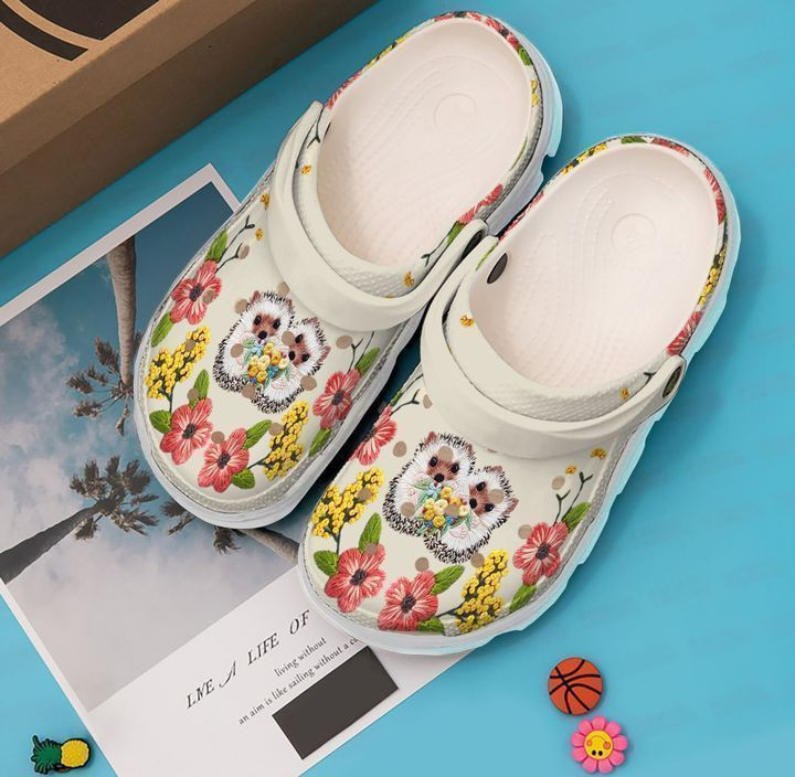 Hedgehog Floral Classic Clogs Shoes