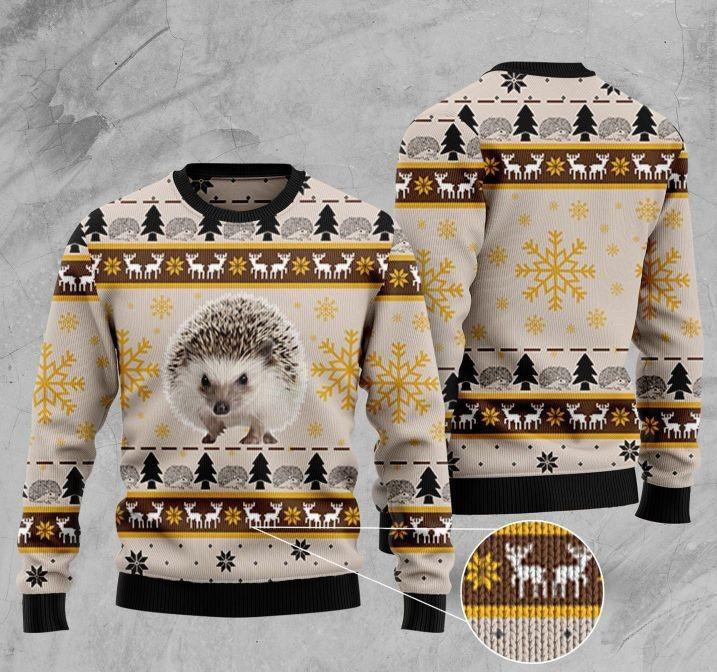 Hedgehog pattern Ugly Christmas Sweater Adult 3D Funny Matching for family