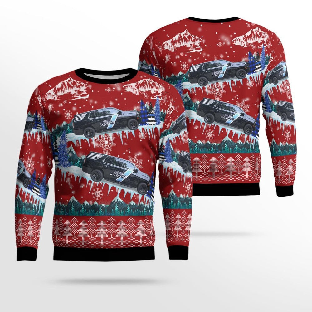 Helena Police Department Helena Alabama Christmas AOP Ugly Sweater Xmas Unisex Sweater Christmas Gifts For Men Women