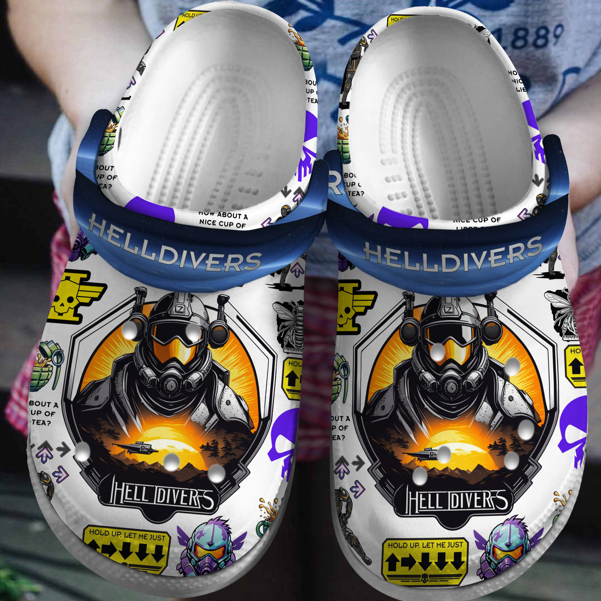 Helldivers Games Crocs Crocband Clogs Shoes Comfortable For Men Women and Kids