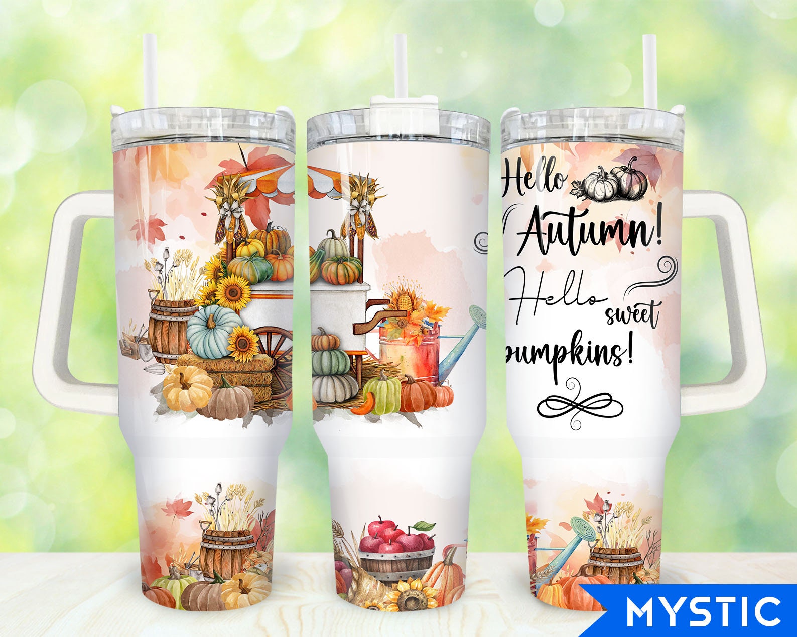 Hello Autumn Pumpkins Custom Stanley Cup 40 oz 30 oz Tumbler With HandleTVC2301916